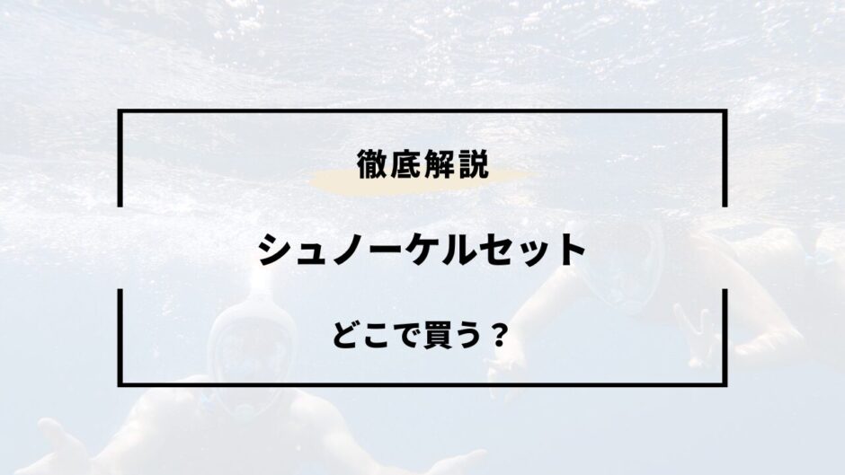 シュノーケルセット どこで買う