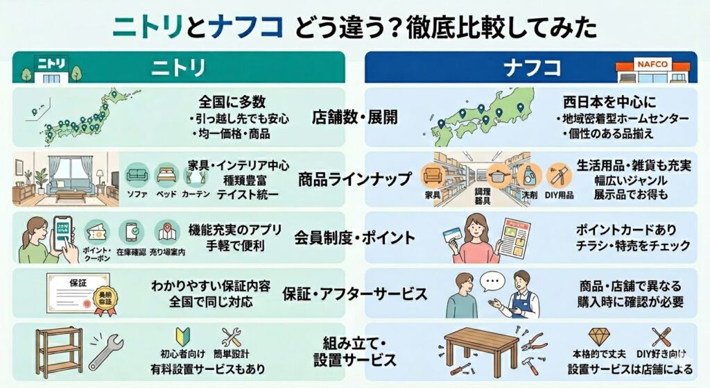 ニトリとナフコの違い